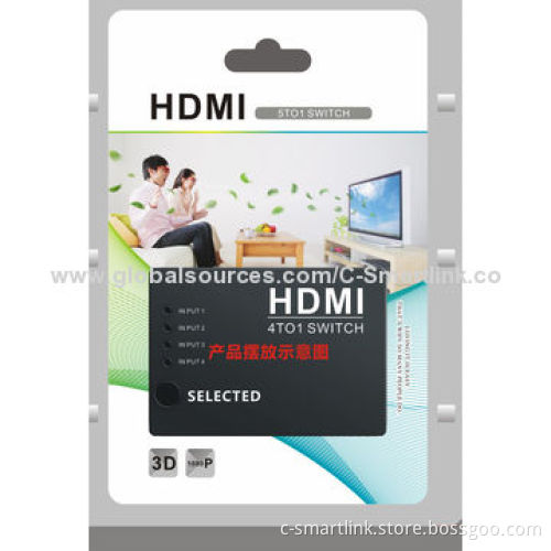 HDMI 5 x 1 Switch, IR Remote and with AC Power Port, Supports 3D, 1,080P, HDCP, Auto-switch